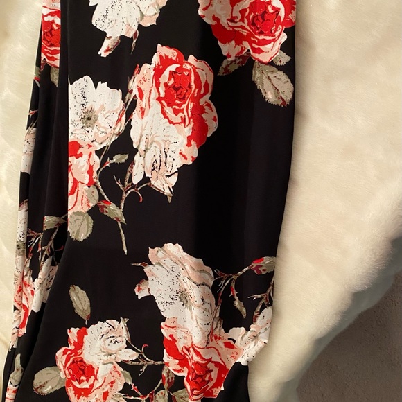 Plus Fitted Floral Dusty Rose Dress - Picture 11 of 13